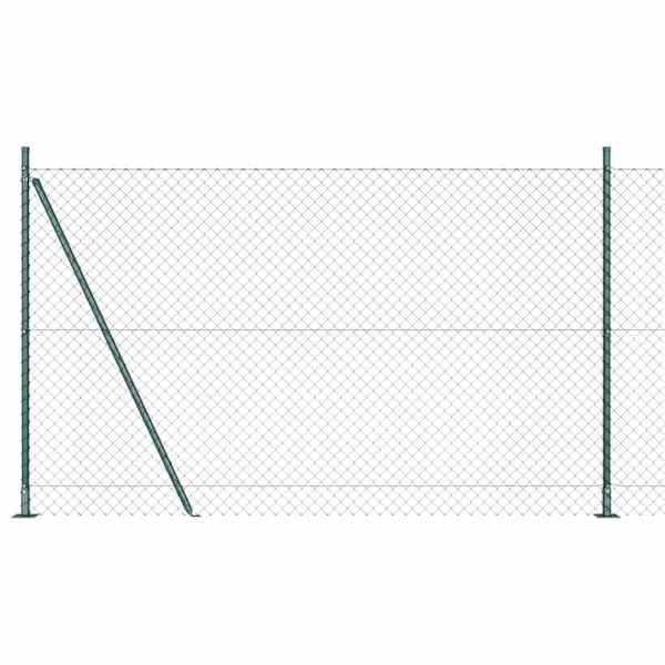 vidaXL Ahelaaed betoonalusel 10 x 1,4 m PVC-kaetud teras Roheline V&otilde;rk
