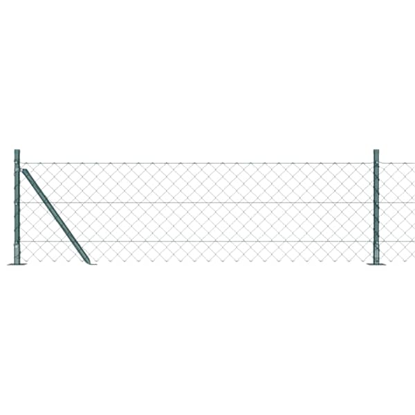 vidaXL Ahelaaed betoonalusel 10 x 0,6 m PVC-kaetud teras Roheline V&otilde;rk