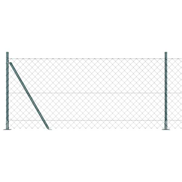 vidaXL Ahelaaed betoonalusel 10 x 0,8 m PVC-kaetud teras Roheline V&otilde;rk