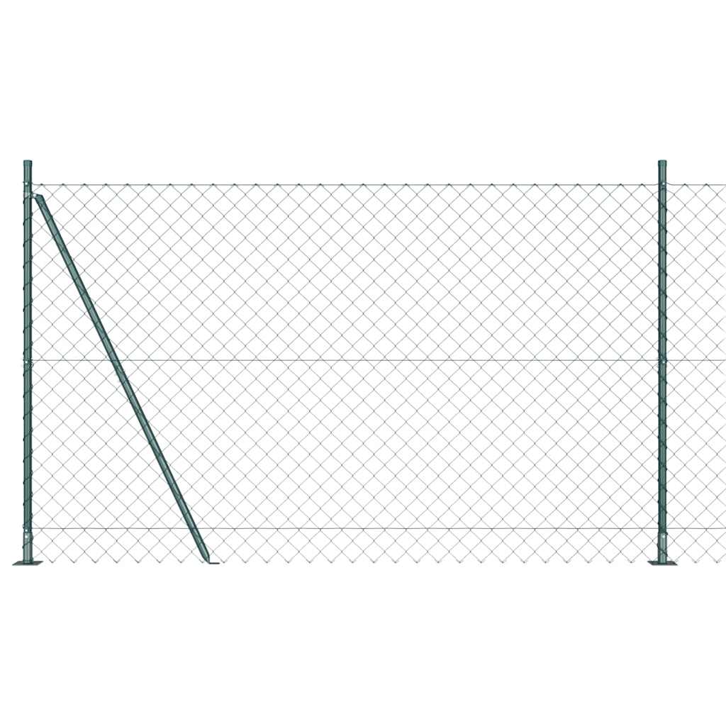 Kædehegn med 7 flanged posts 1,5x10 m galvaniseret stål