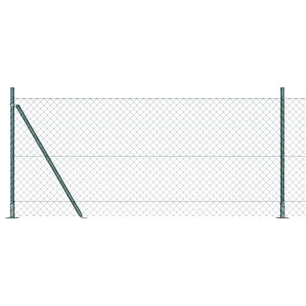 vidaXL Ahelaaed betoonalusel 25 x 1 m PVC-kaetud teras Roheline V&otilde;rk