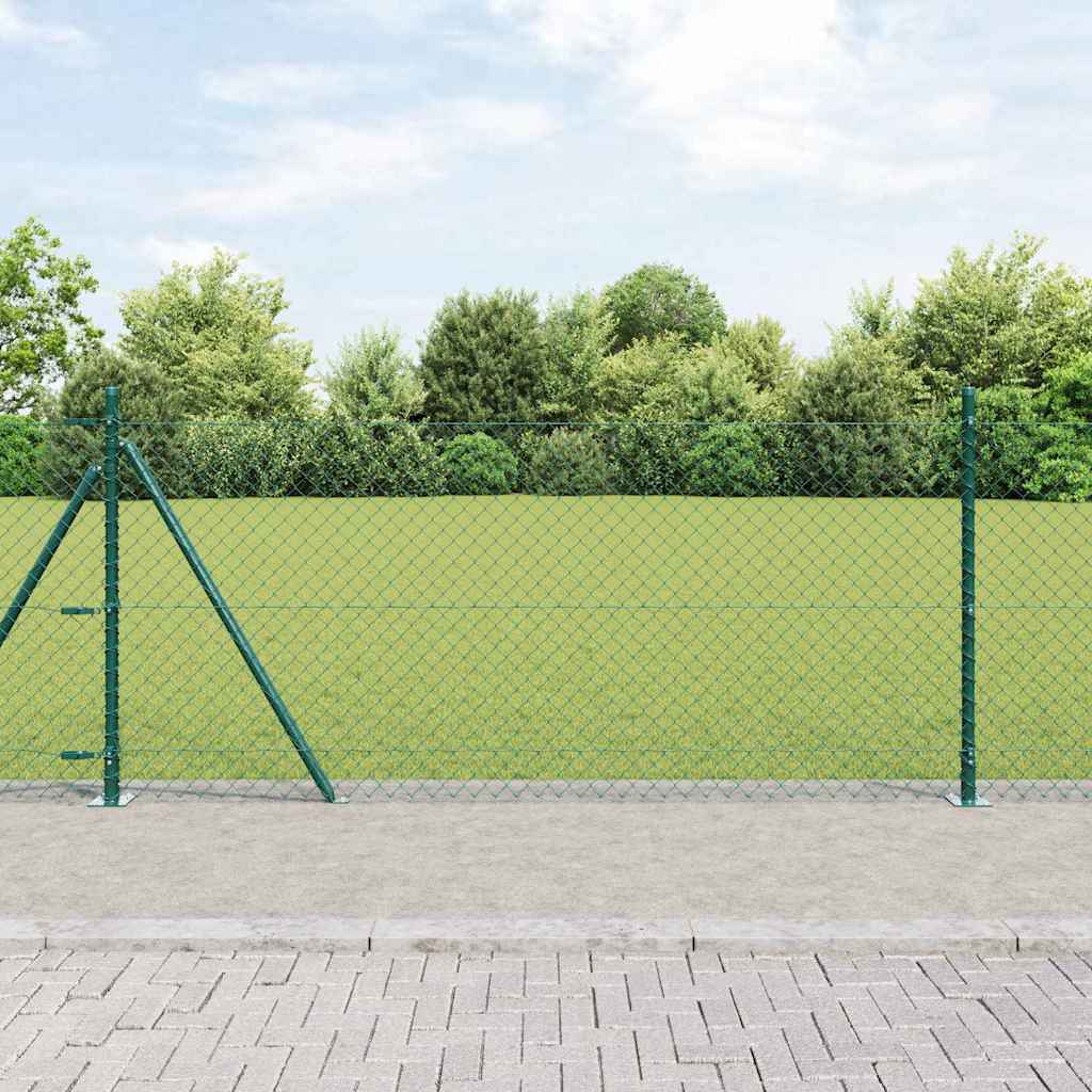 Kædehegn Sæt med 2 Grøn Pulverlakeret stål 0,8 x 25 m Holdbar
