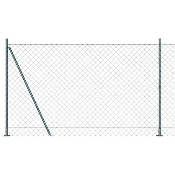 vidaXL Ahelaaed betoonalusel 25 x 1,6 m PVC-kaetud teras Roheline V&otilde;rk
