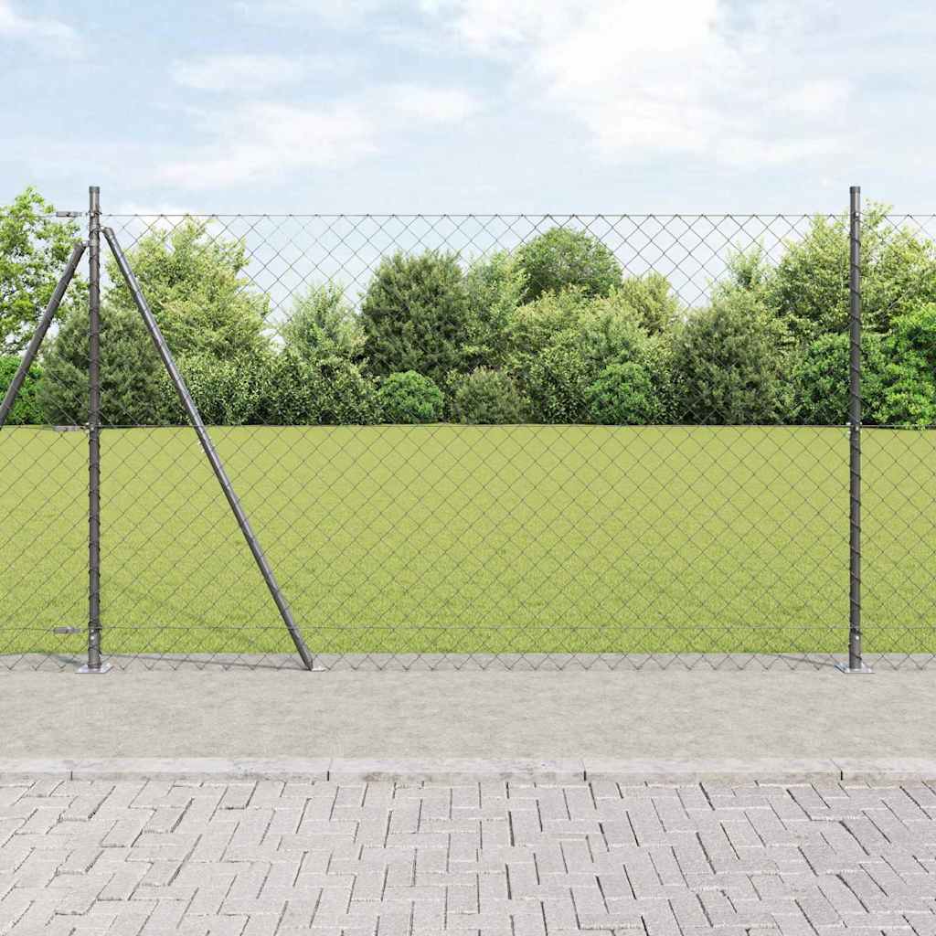 kædehegn med 7 flangede poster 1.6x10 m galvaniseret stål