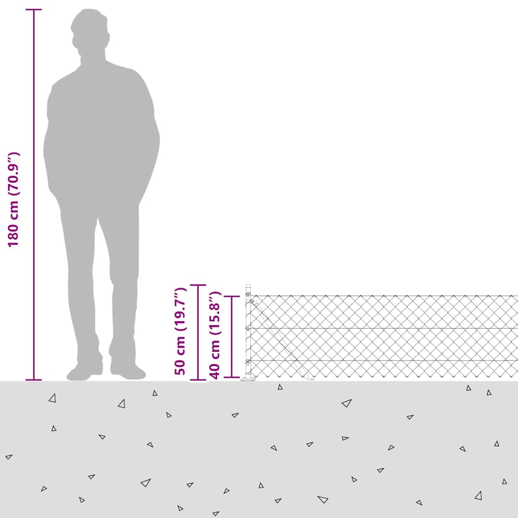 Plotový sloupek. Šedá 25 x 0,4 m (síť 60 x 60 mm) Ocel a PVC - obrázek 17