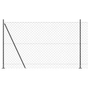 Plotový sloupek. Šedá 25 x 1,6 m (60 x 60 mm síť) Ocel a PVC - obrázek 2