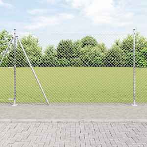 Steber ograje. srebrna 10 x 1,4 m (40 x 40 mm mreža) Jeklo