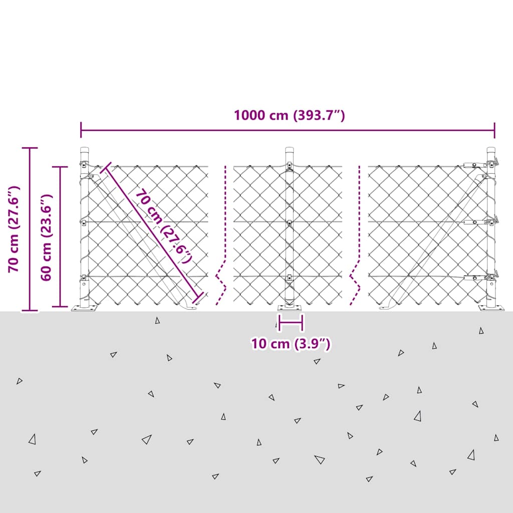 Plotový sloupek. Stříbrná 10 x 0,6 m (60 x 60 mm síťovina) Ocel - obrázek 15
