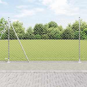 Steber ograje. srebrna 10 x 1,6 m (60 x 60 mm mreža) Jeklo