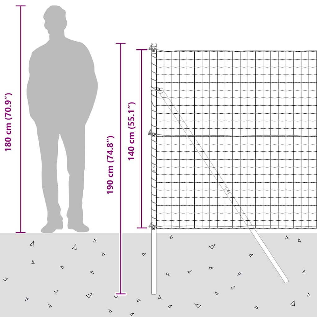 Plot s sloupkem Zelená 1,4 x 10 m Ocel a PVC - obrázek 15