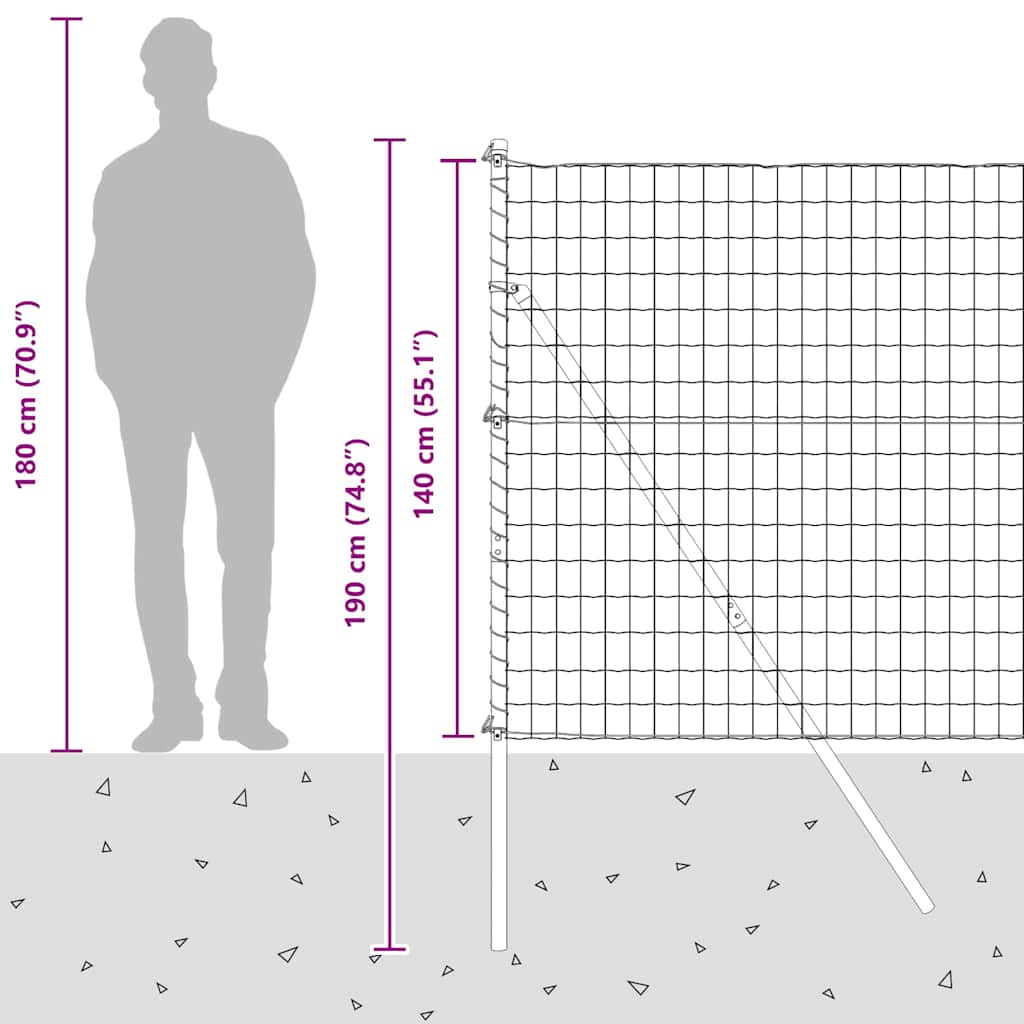 Plot s sloupkem Zelená 1,4 x 10 m Ocel a PVC - obrázek 15