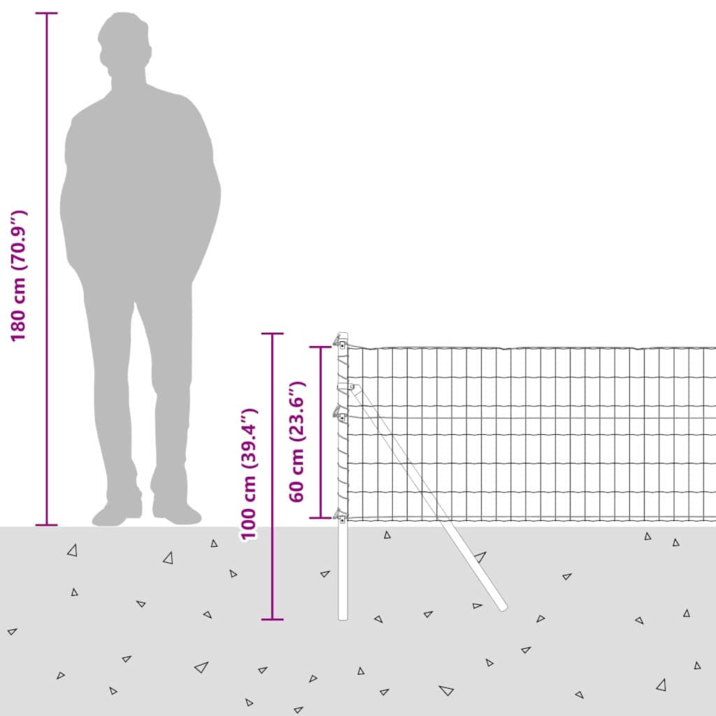 Plot s sloupkem Zelená 0,6 x 10 m Ocel a PVC - obrázek 15