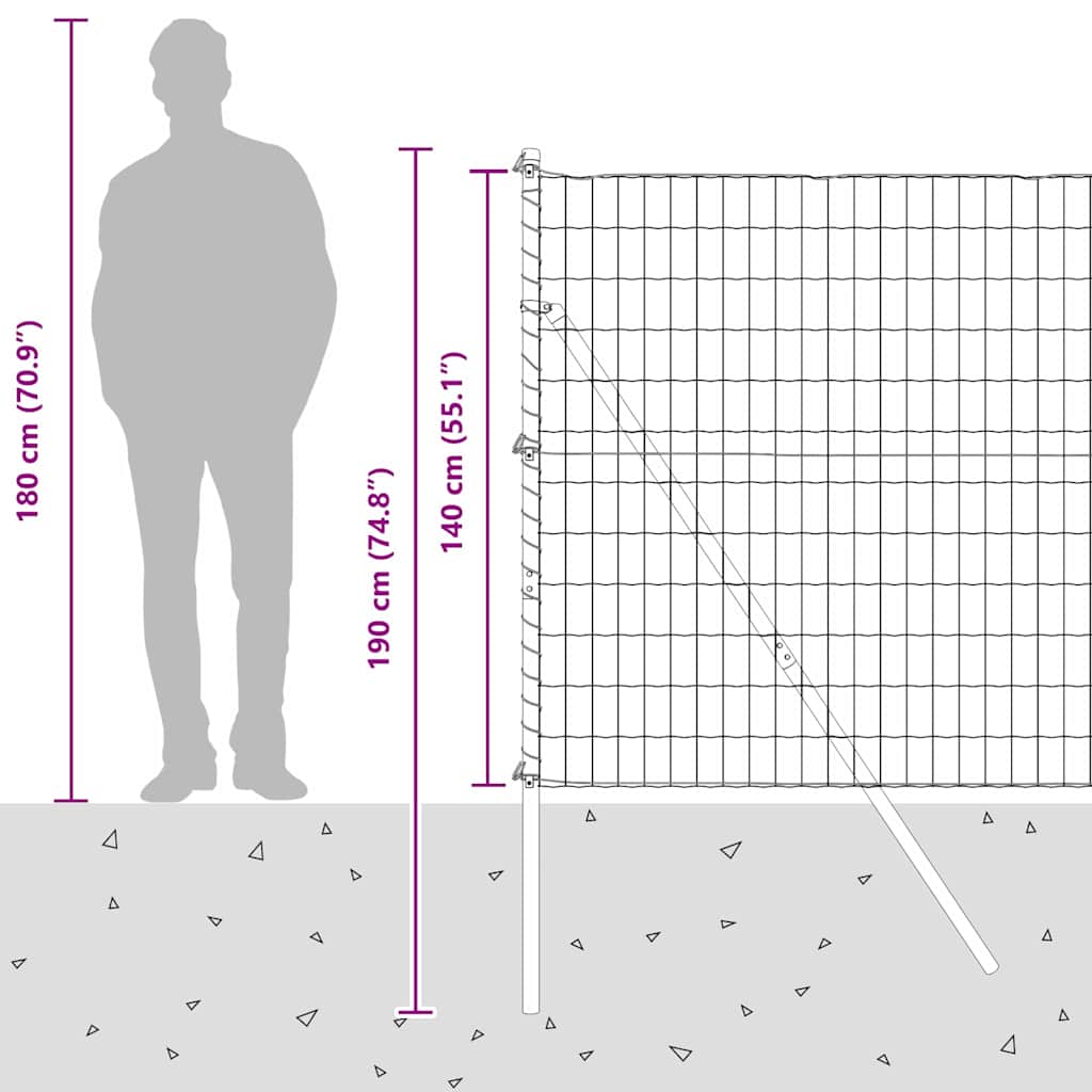 Plot s sloupkem Zelená 1,4 x 10 m Ocel a PVC - obrázek 15