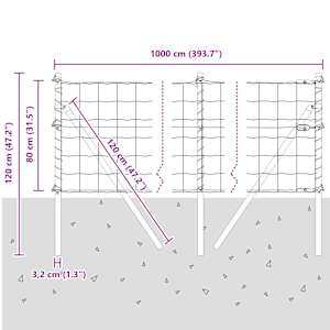 Fixační zemní stojan pro Euro oplocení 10 x 0,8 m Zelená - obrázek 13