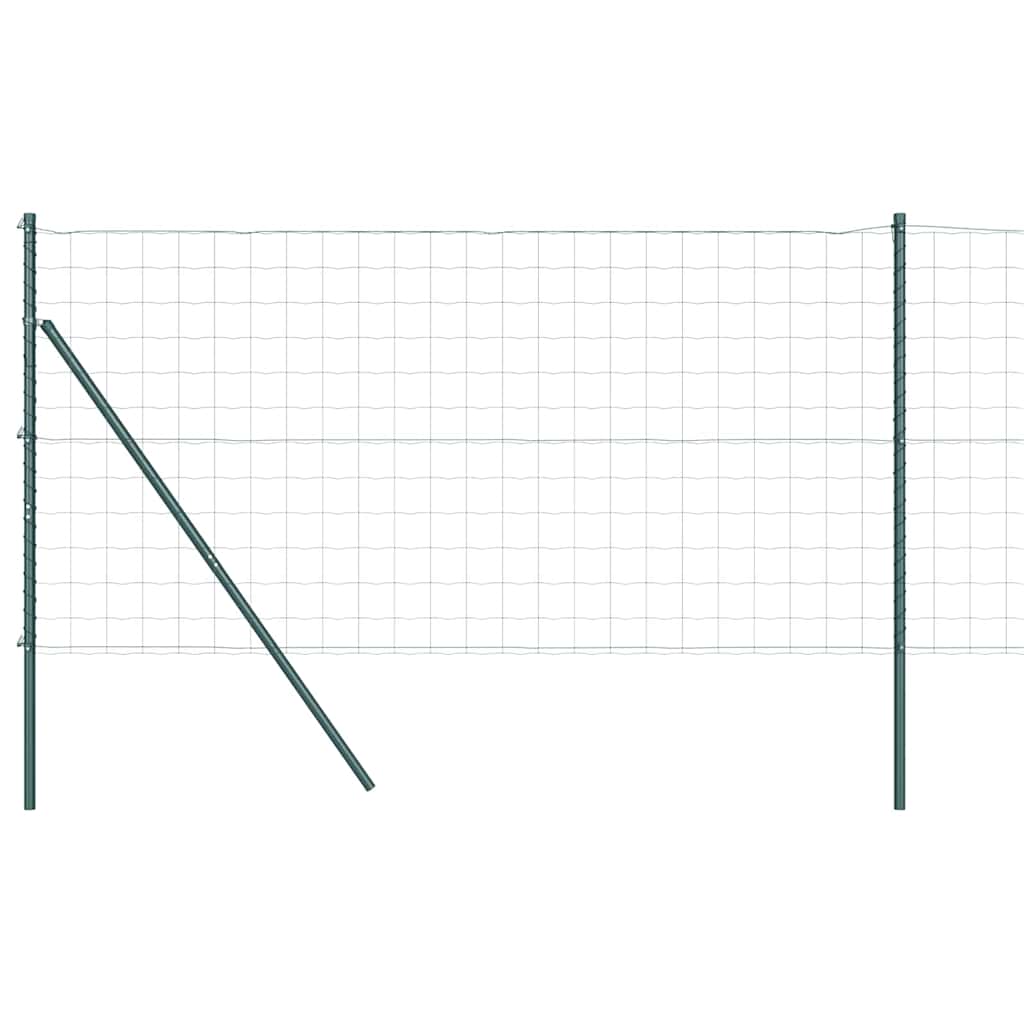 vidaXL Euro Kerítés 7 Oszloppal 1.4 x 10 m Galvanizált Acél Zöld