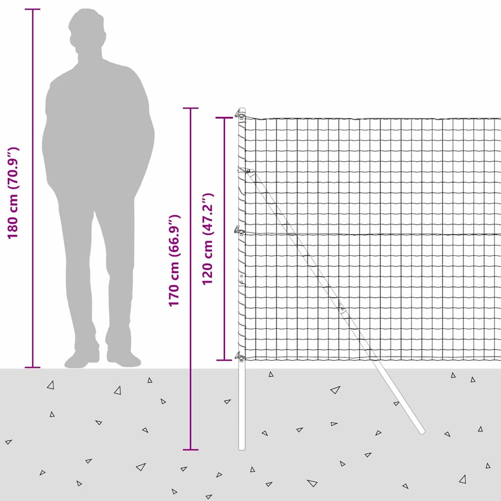 Plot s sloupkem Zelená 1,2 x 25 m Ocel a PVC - obrázek 15