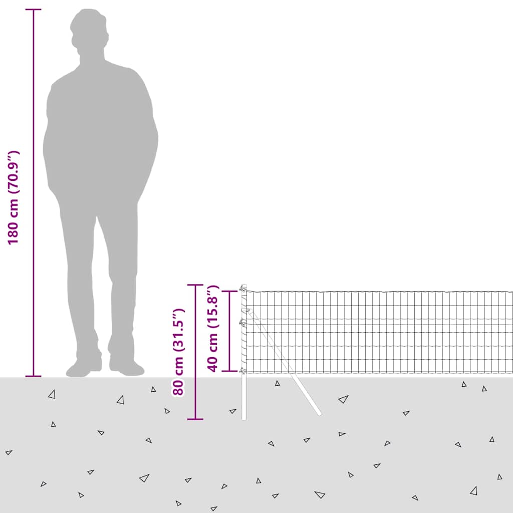Plot s sloupkem Zelená 0,4 x 50 m Ocel a PVC - obrázek 15