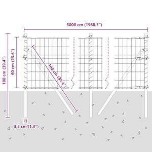 Plot s sloupkem Zelená 0,6 x 50 m Ocel a PVC - obrázek 13
