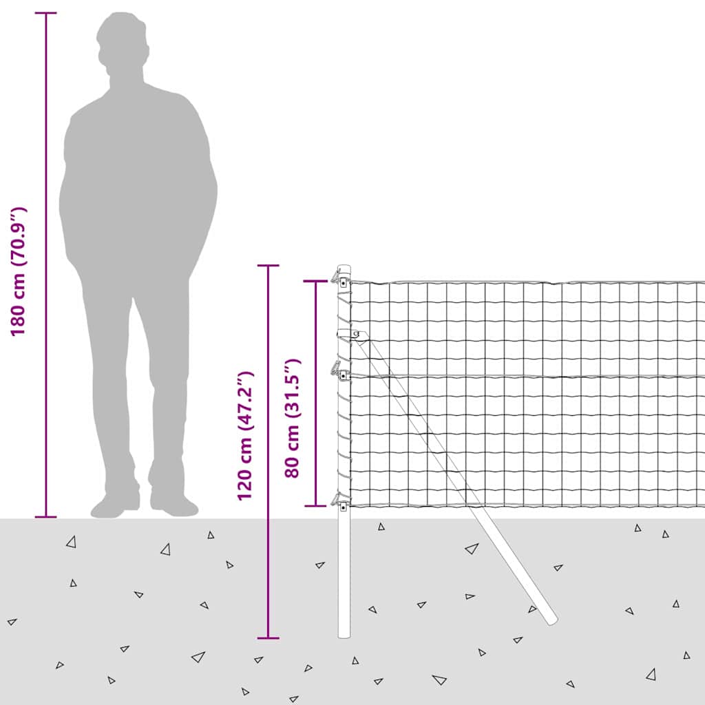 Plot s sloupkem Šedá 0,8 x 10 m Ocel a PVC - obrázek 15