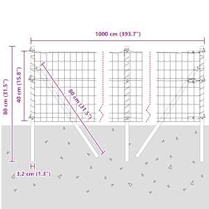 Plot s sloupkem Šedá 0,4 x 10 m Ocel a PVC - obrázek 13