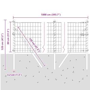 Plot s sloupkem Šedá 0,8 x 10 m Ocel a PVC - obrázek 13