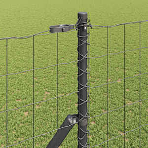 Plot s sloupkem Šedá 1,6 x 10 m Ocel a PVC - obrázek 4