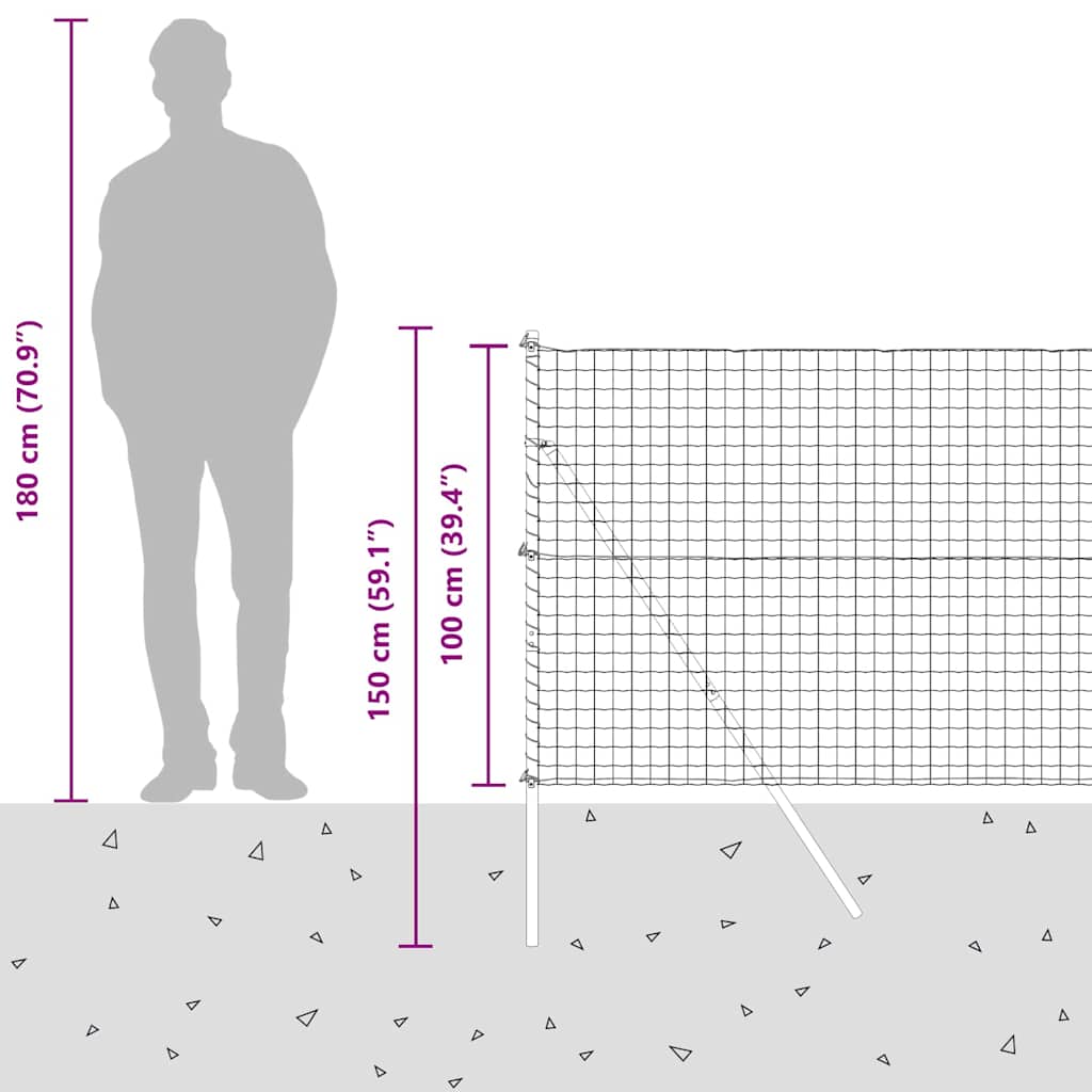 Plot s sloupkem Šedá 1 x 25 m Ocel a PVC - obrázek 15