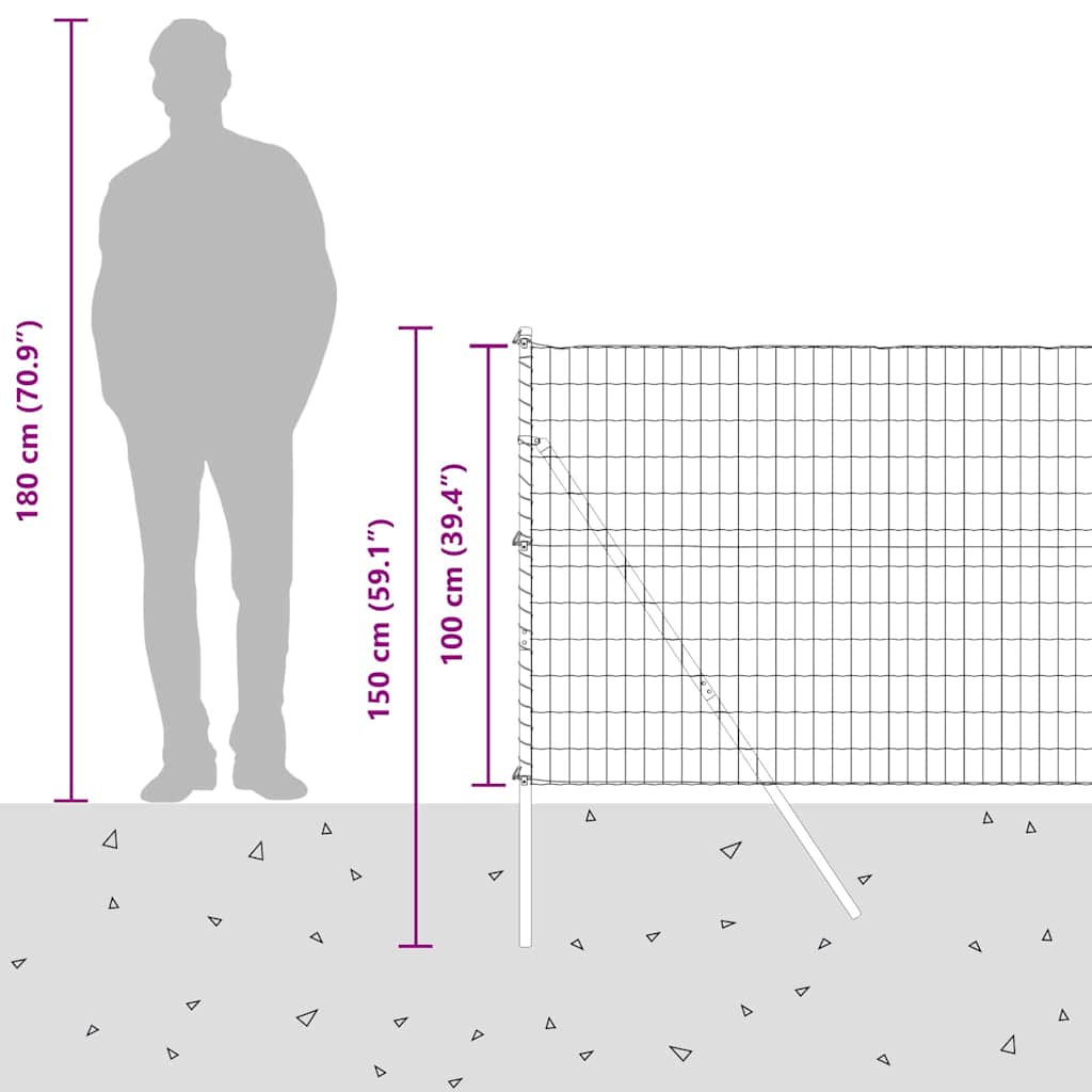 Plot s sloupkem Šedá 1 x 25 m Ocel a PVC - obrázek 15