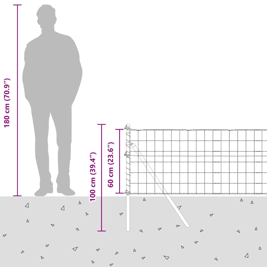 Plot s sloupkem Šedá 0,6 x 25 m Ocel a PVC - obrázek 15