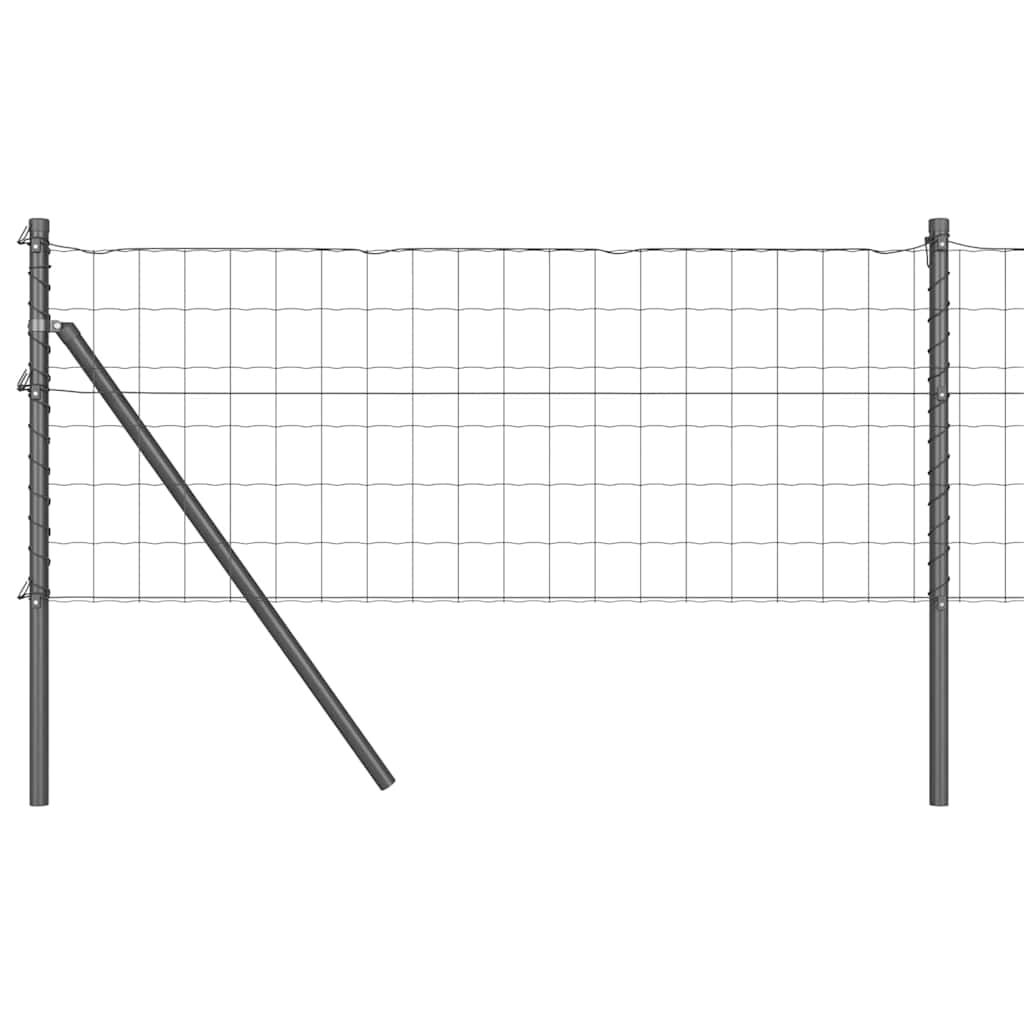 vidaXL Euro Kerítés 13 Poszttal 0,8x25 m Galvanizált Acél Szürke