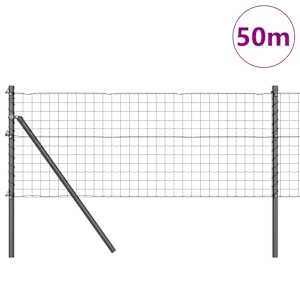 Euro plotové kotvení 50 x 0,6 m Ocel potažená PVC Šedá Síťovina - obrázek 3