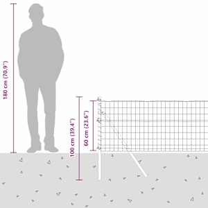 Plot s sloupkem Šedá 0,6 x 50 m Ocel a PVC - obrázek 15