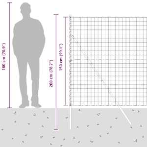 Plot s sloupkem Šedá 1,5 x 10 m Ocel - obrázek 15