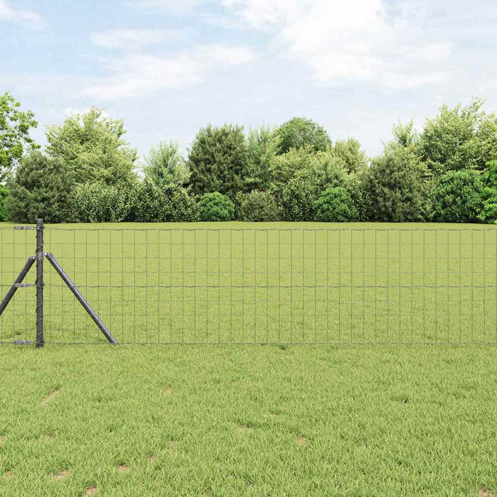 Euro Hegn med 13 Posts 0.4x25 m Galvaniseret Stål Grå