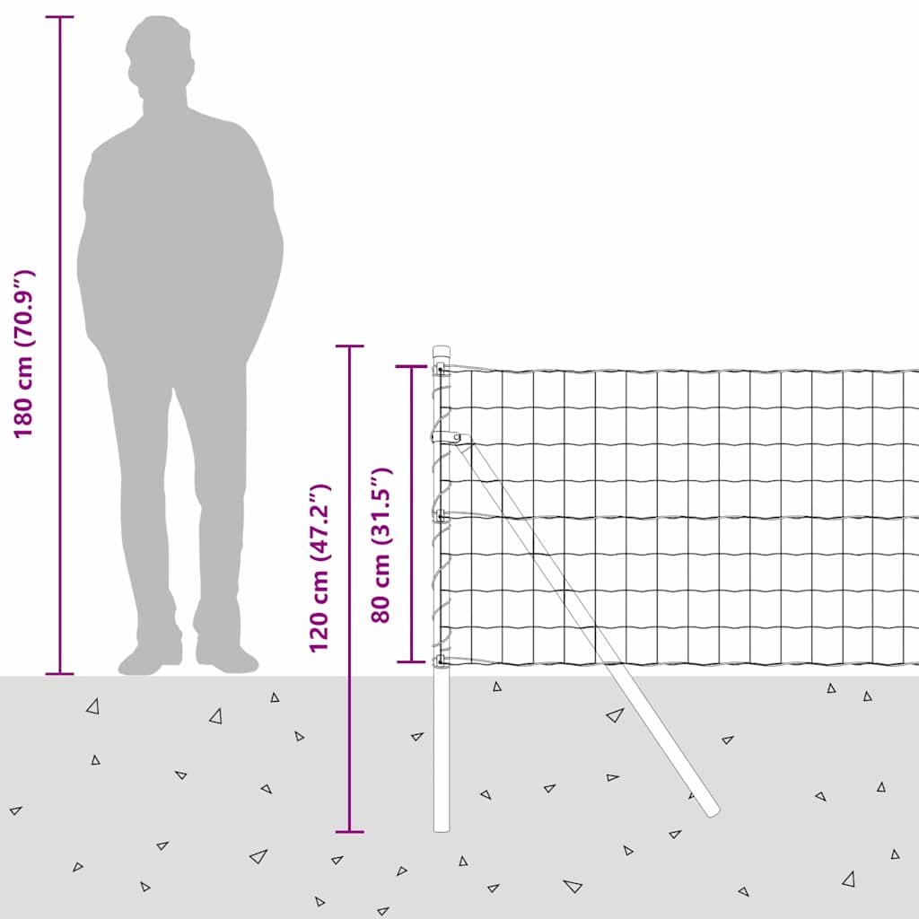 Plot s sloupkem Šedá 0,8 x 25 m Ocel - obrázek 15