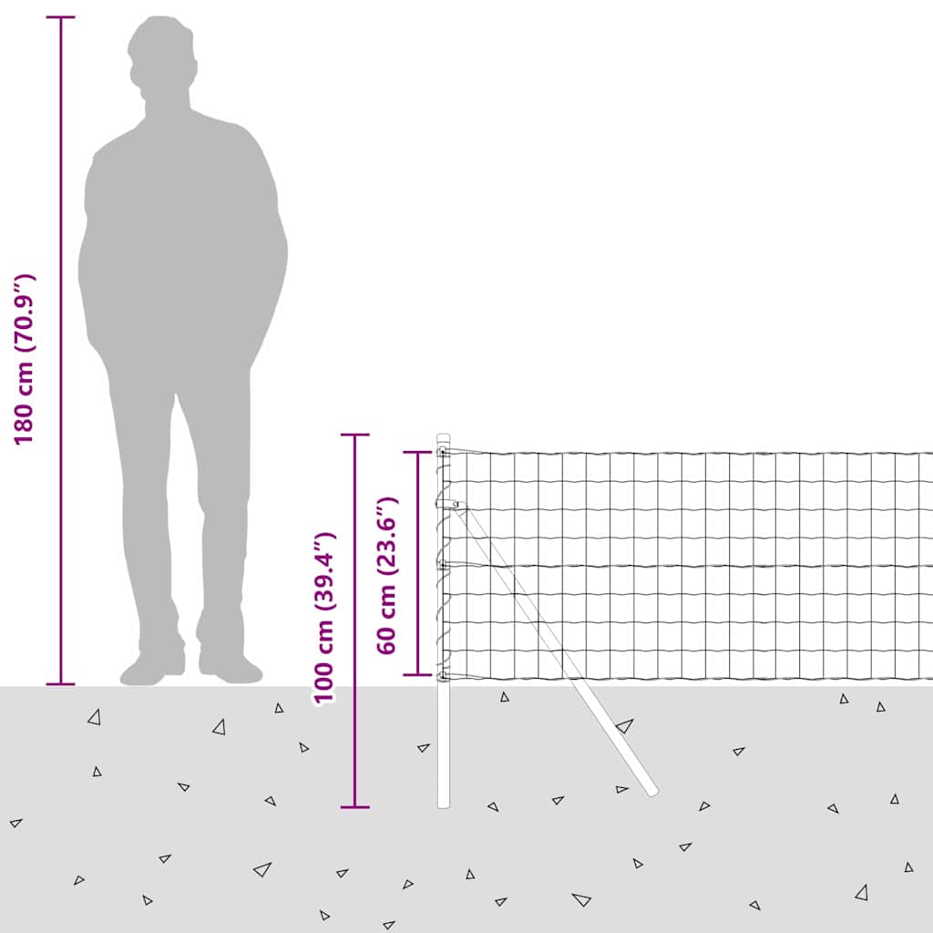 Plot s sloupkem Šedá 0,6 x 50 m Ocel a PVC - obrázek 15
