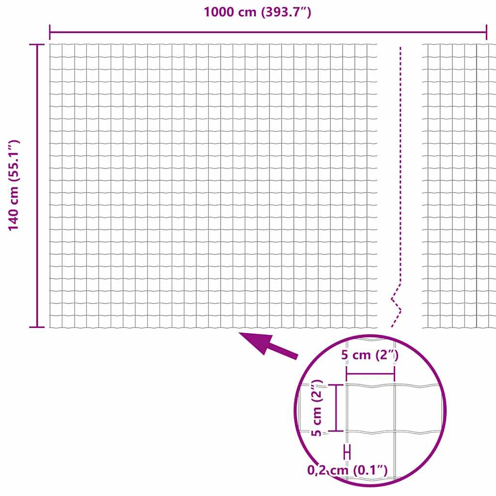 Plot s sloupkem Stříbrná 1,4 x 10 m Ocel a PVC - obrázek 14