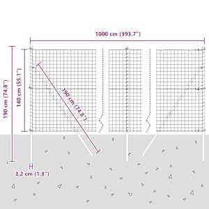 Fixační zemní stojan pro Euro oplocení 10 x 1,4 m Stříbrná - obrázek 13