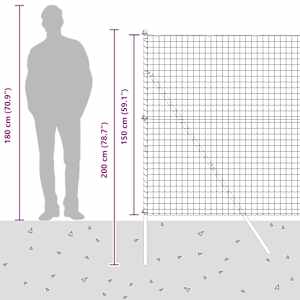 Plot s sloupkem Stříbrná 1,5 x 10 m Ocel a PVC - obrázek 15