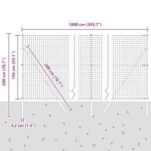 Plot s sloupkem Stříbrná 1,5 x 10 m Ocel a PVC - obrázek 13