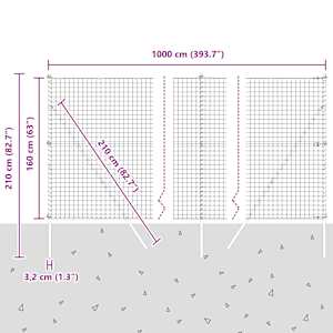 Fixační zemní stojan pro Euro oplocení 10 x 1,6 m Stříbrná - obrázek 13