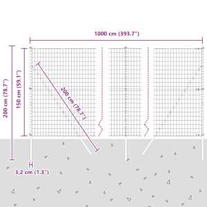 Fixační zemní stojan pro Euro oplocení 10 x 1,5 m Stříbrná - obrázek 13