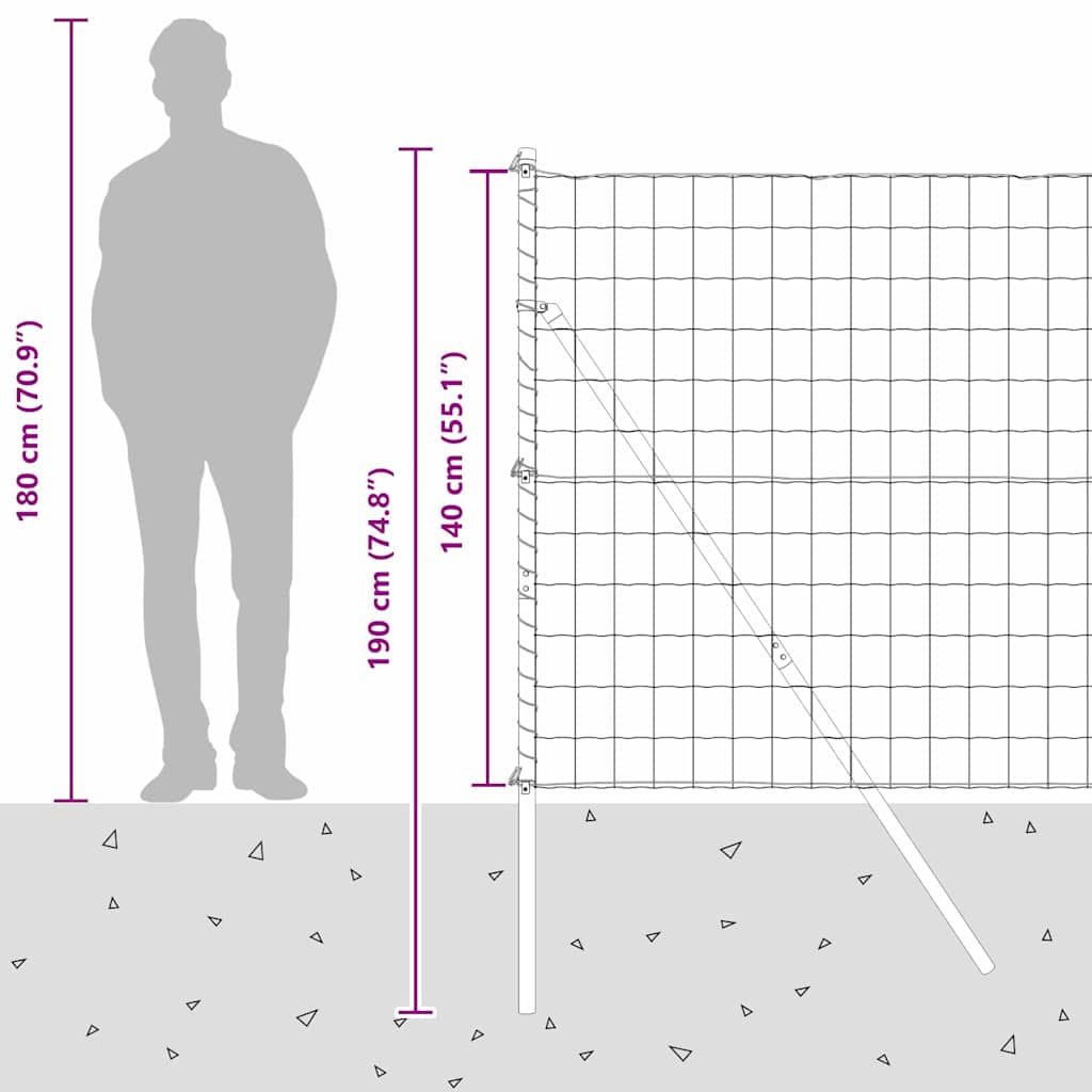 Plot s sloupkem Stříbrná 1,4 x 10 m Ocel a PVC - obrázek 15