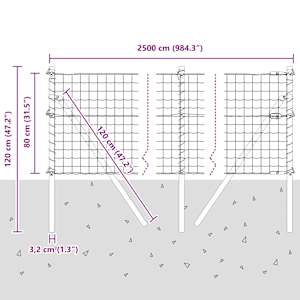 Fixační zemní stojan pro Euro oplocení 25 x 0,8 m Stříbrná - obrázek 13
