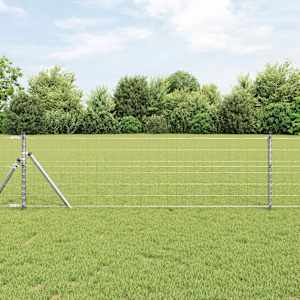 Plot s sloupkem Stříbrná 0,8 x 25 m Ocel a PVC - obrázek 1