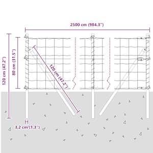 Plot s sloupkem Stříbrná 0,8 x 25 m Ocel a PVC - obrázek 13