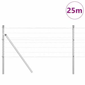 Plot s sloupkem Stříbrná 0,8 x 25 m Ocel a PVC - obrázek 3