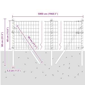 Fixační zemní stojan pro Euro oplocení 50 x 0,4 m Stříbrná - obrázek 13
