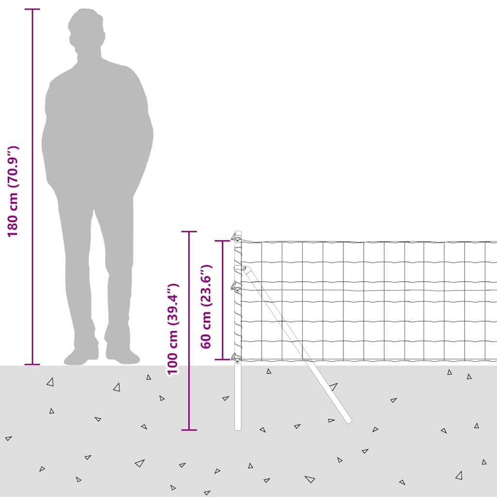 Plot s sloupkem Stříbrná 0,6 x 50 m Ocel a PVC - obrázek 15