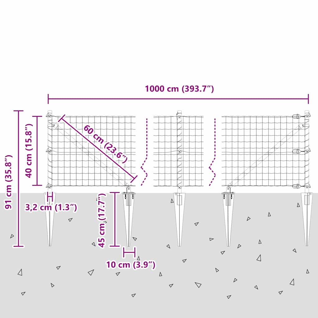 Plot s sloupkem Zelená 0,4 x 10 m Ocel a PVC - obrázek 14